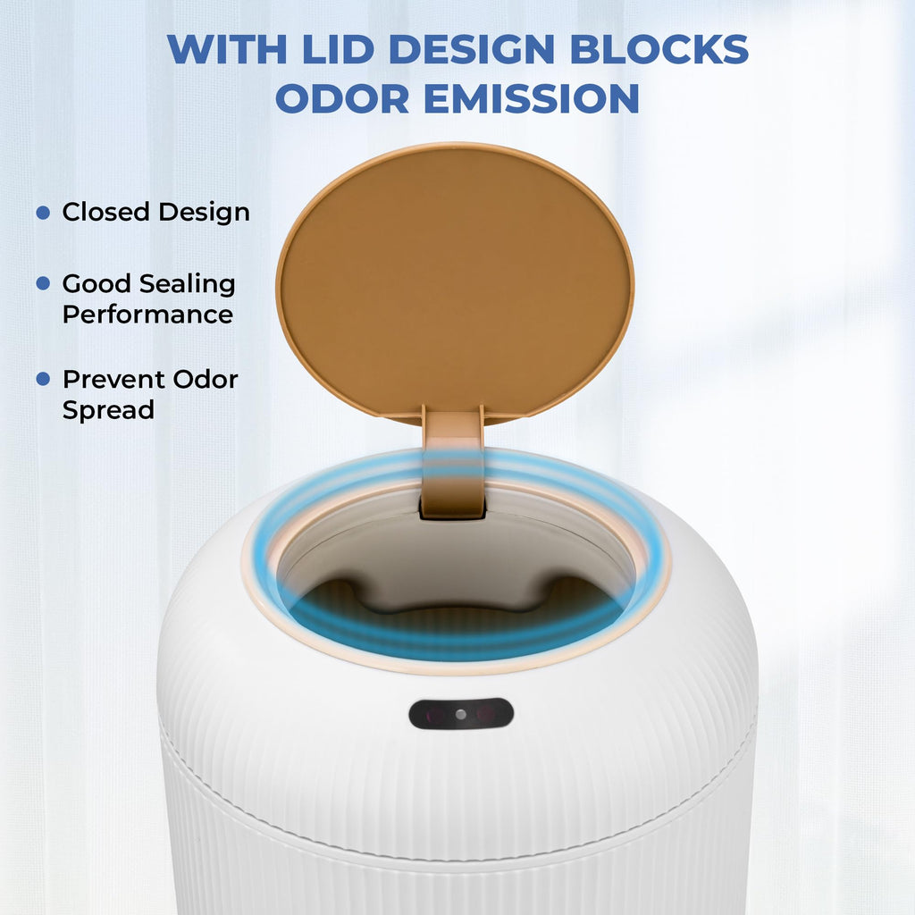 Motion Sensor Trash Can 10L for Bathroom, Touchless with Automatic Quiet Closing TG6110