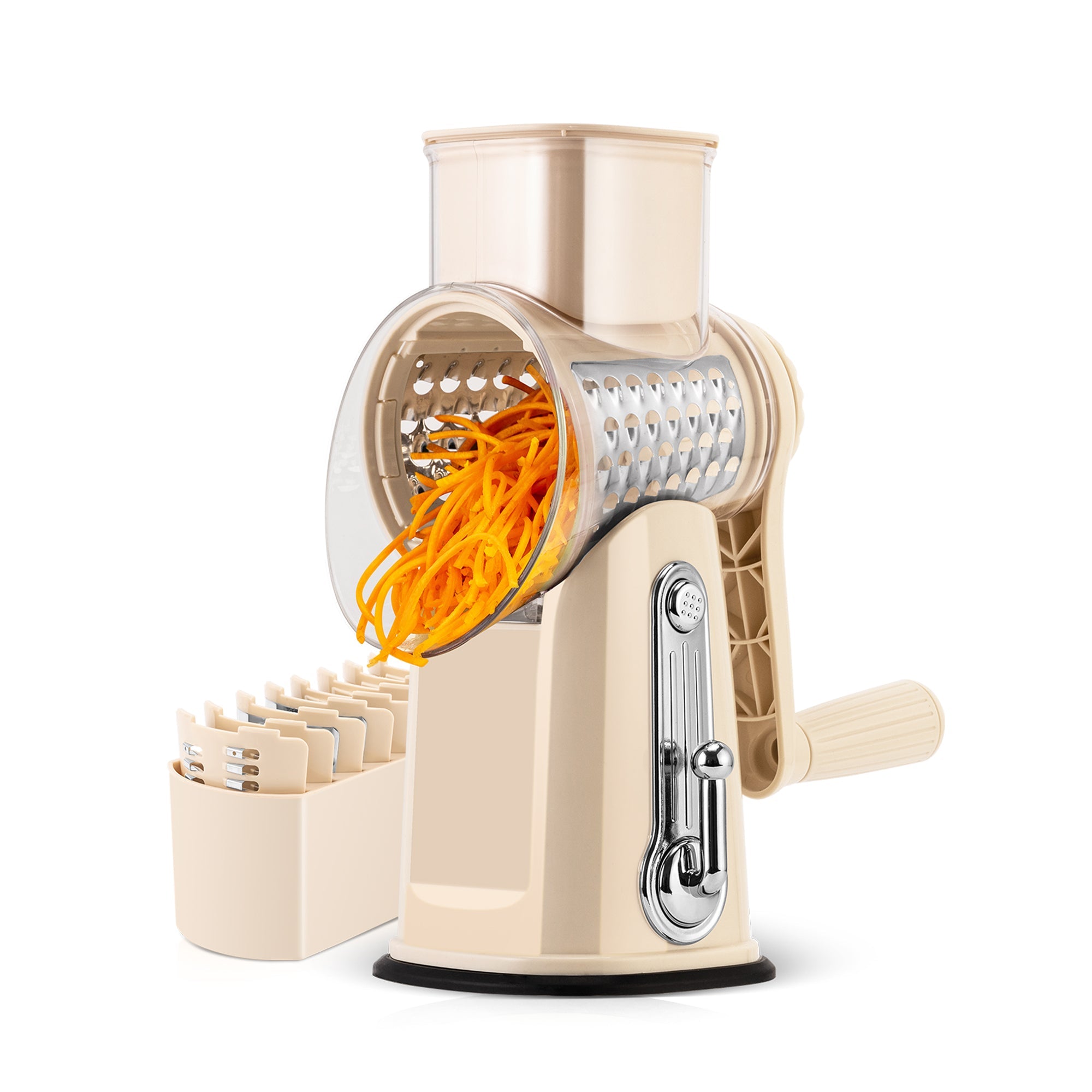Rotary Cheese Grater 5 Blades Hand Crank Vegetable Slicer LS-1070