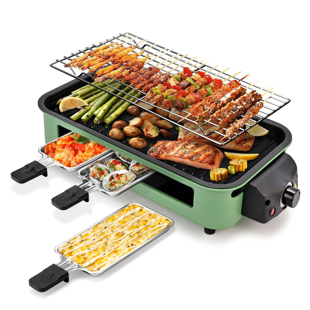 Electric Grill Smokeless Non Stick Indoor Griddle with Adjustable Temp 1700W