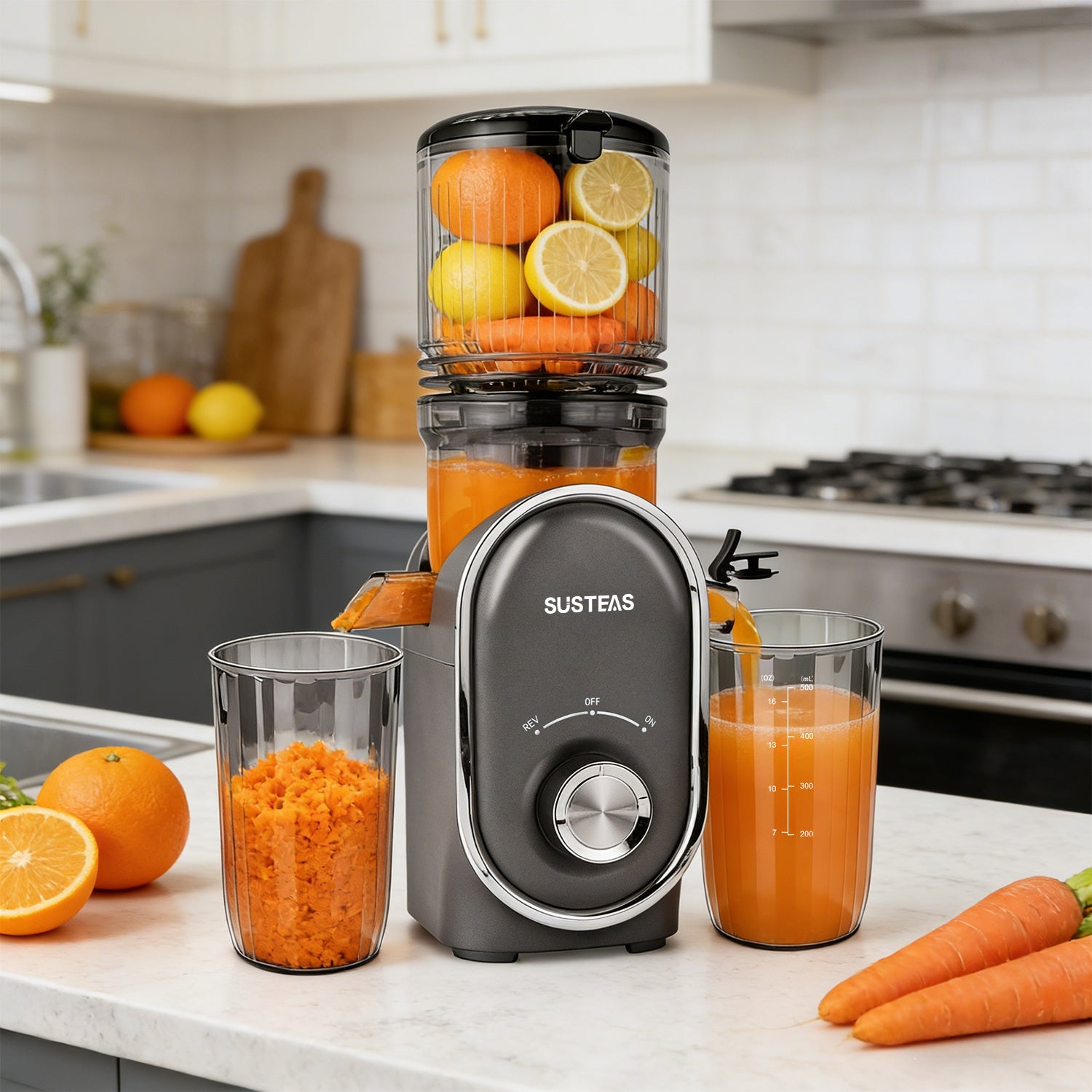Cold Press Juicer 5.3 Inch Whole Fruit with One Button Operation 200W MP802K