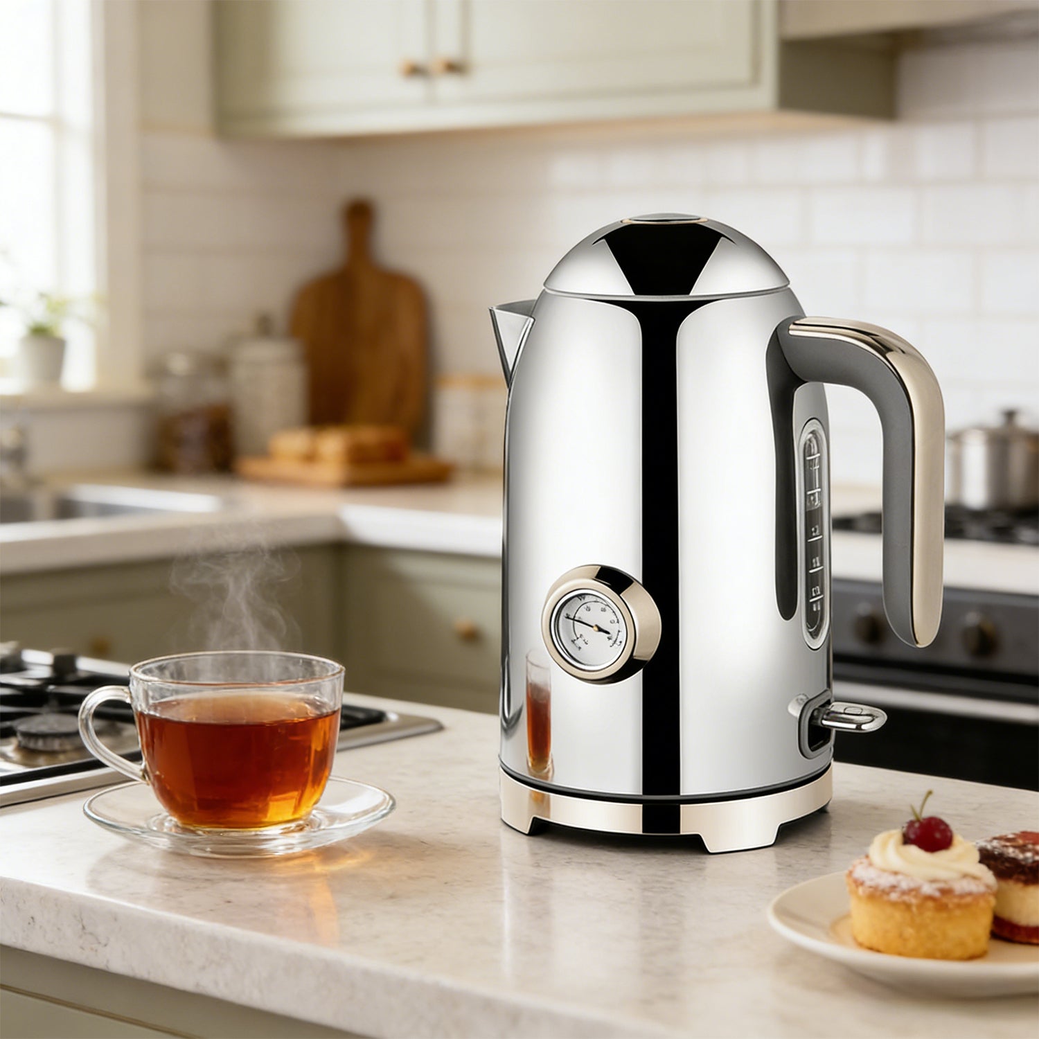 Electric Kettle Fast Boiling 1.7L Stainless Steel Auto Shut Off for Home KE1309BT