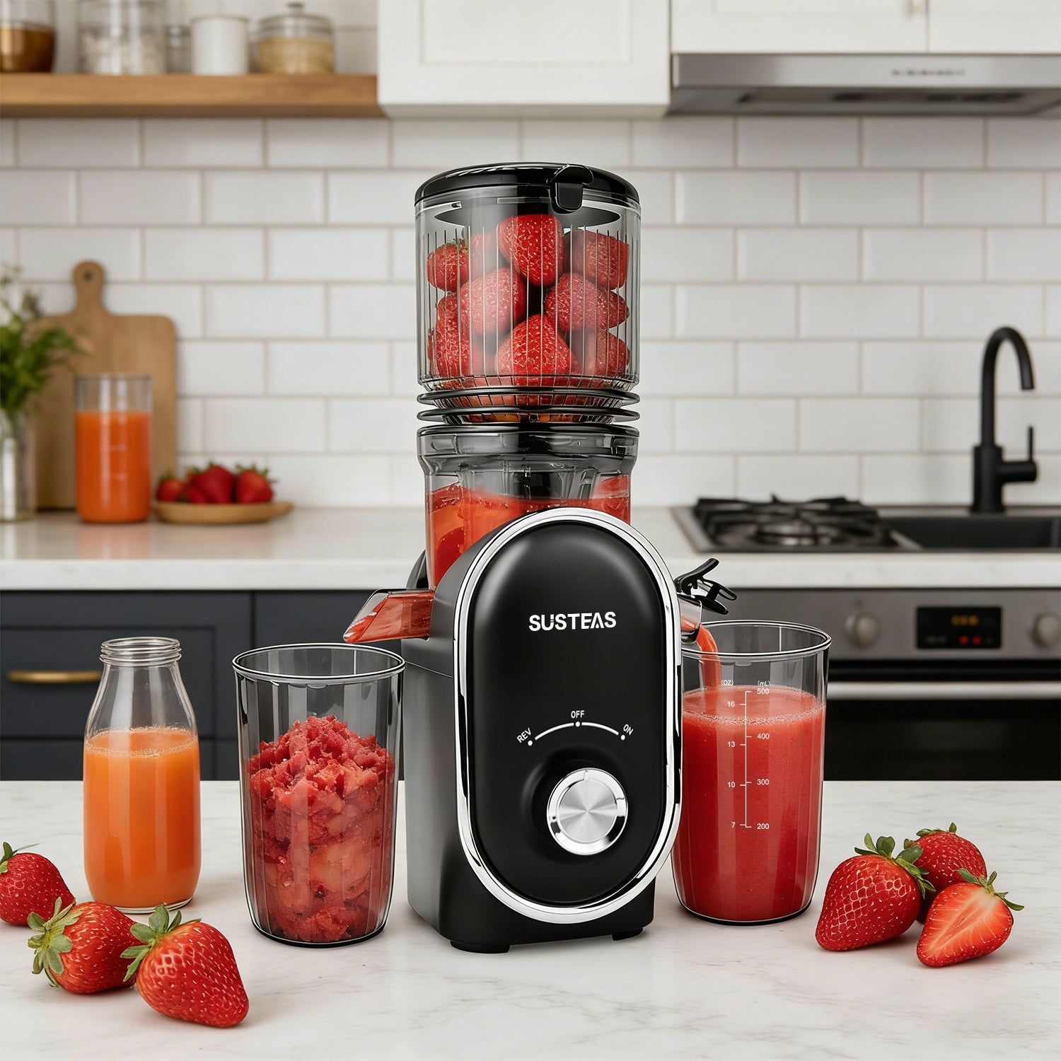 Cold Press Juicer 5.3 Inch Whole Fruit with One Button Operation 200W MP802K