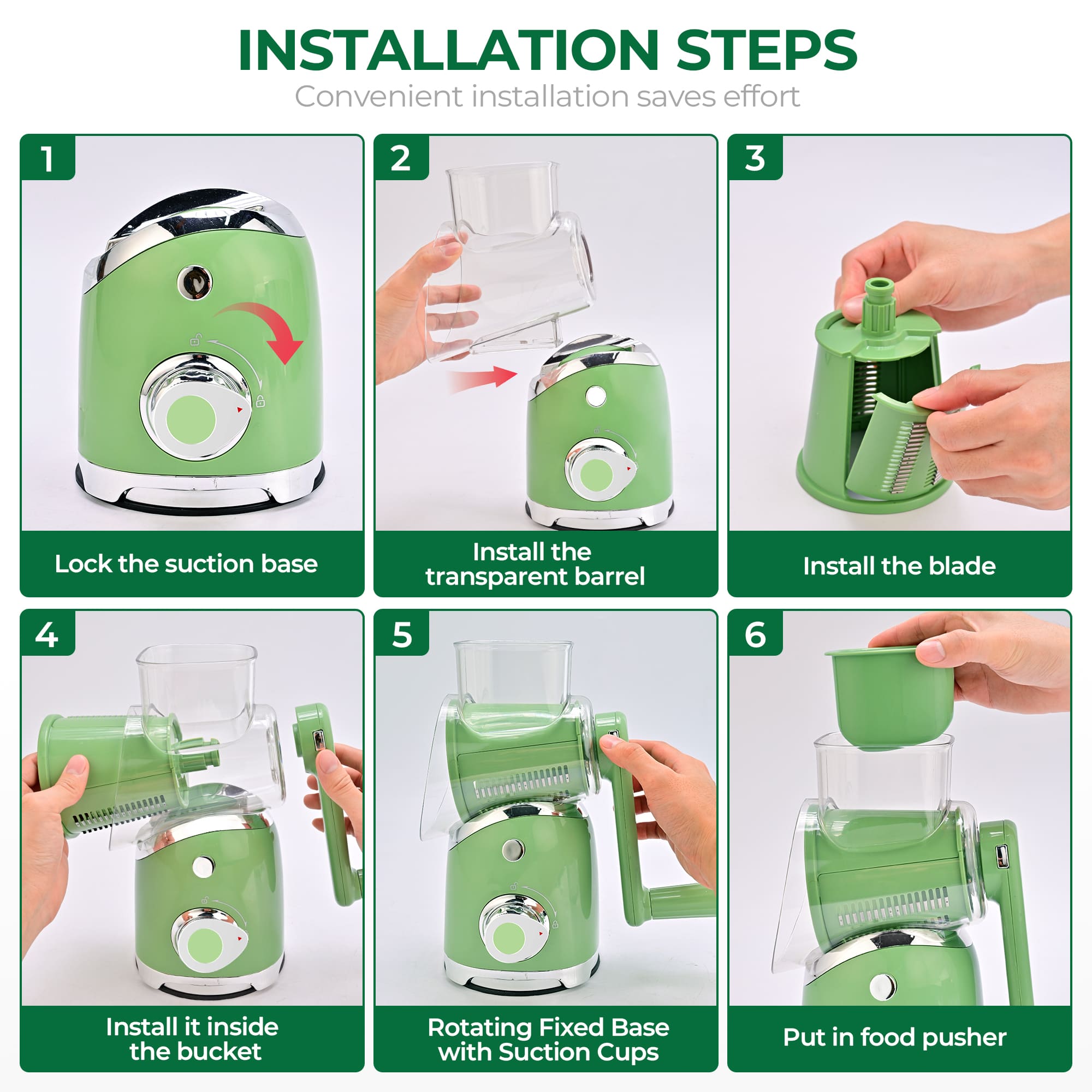 SUSTEAS Kitchen Salad Series  Essentials Bundle: Grater Machine A911 and Salad Spinner for home