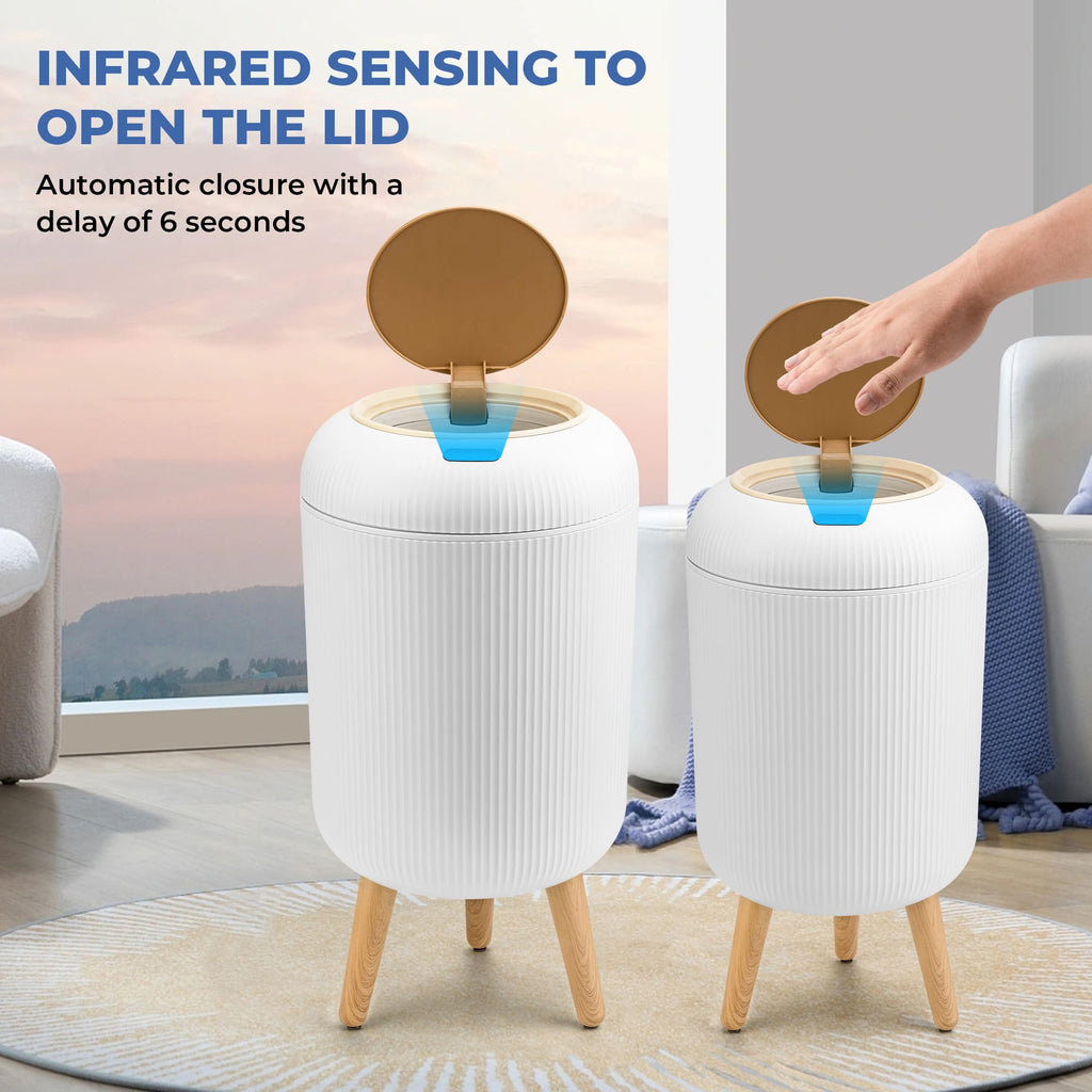 Motion Sensor Trash Can 10L for Bathroom, Touchless with Automatic Quiet Closing TG6110