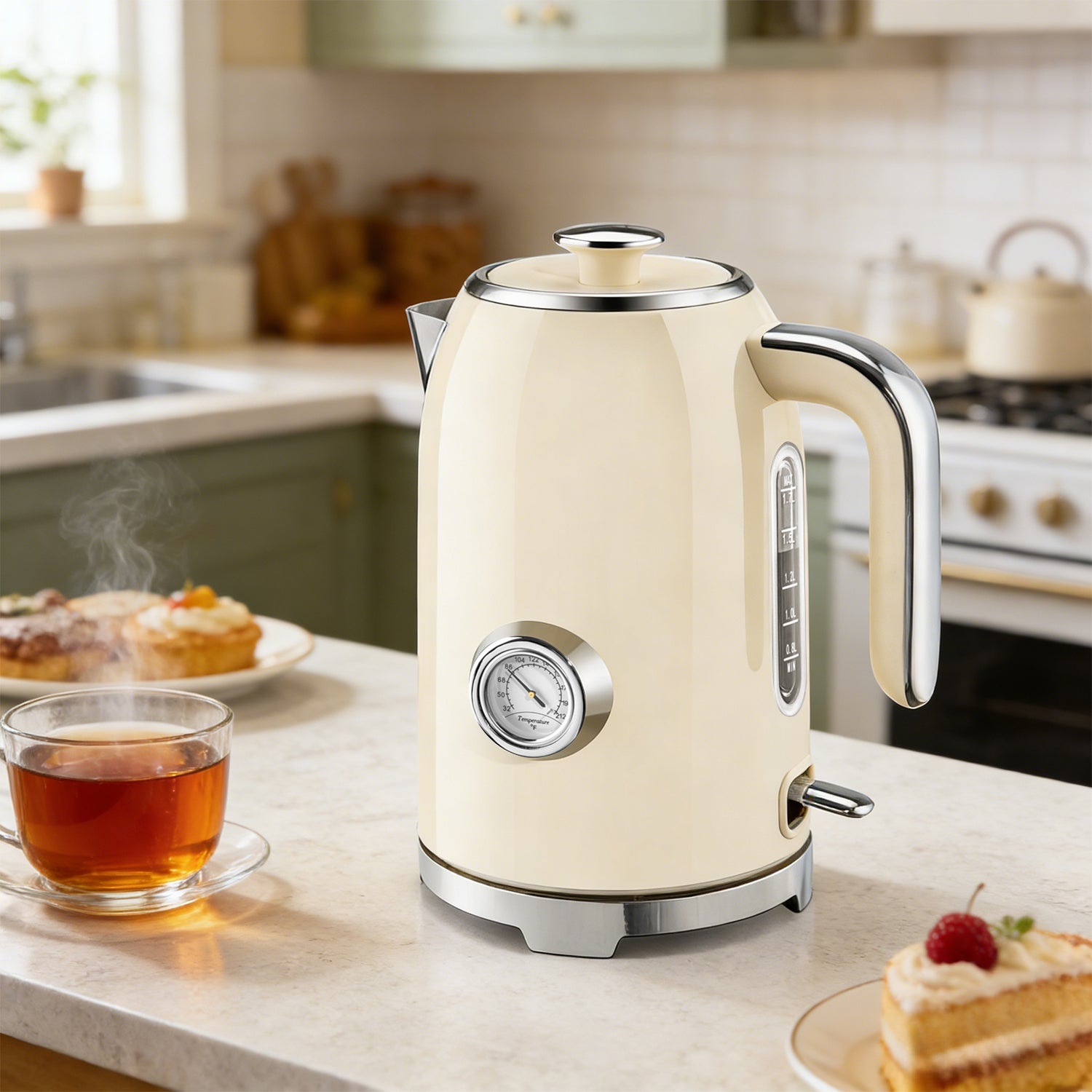 Electric Kettle Fast Boiling 1.7L Stainless Steel Auto Shut Off for Home KE1309BT