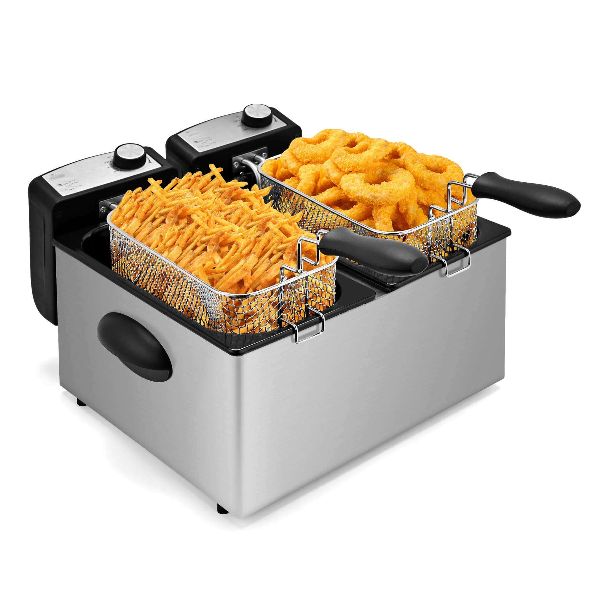 Electric Deep Fryer Adjustable Temp Compact for Small Kitchen 2.5L/1.5L/3L/6L