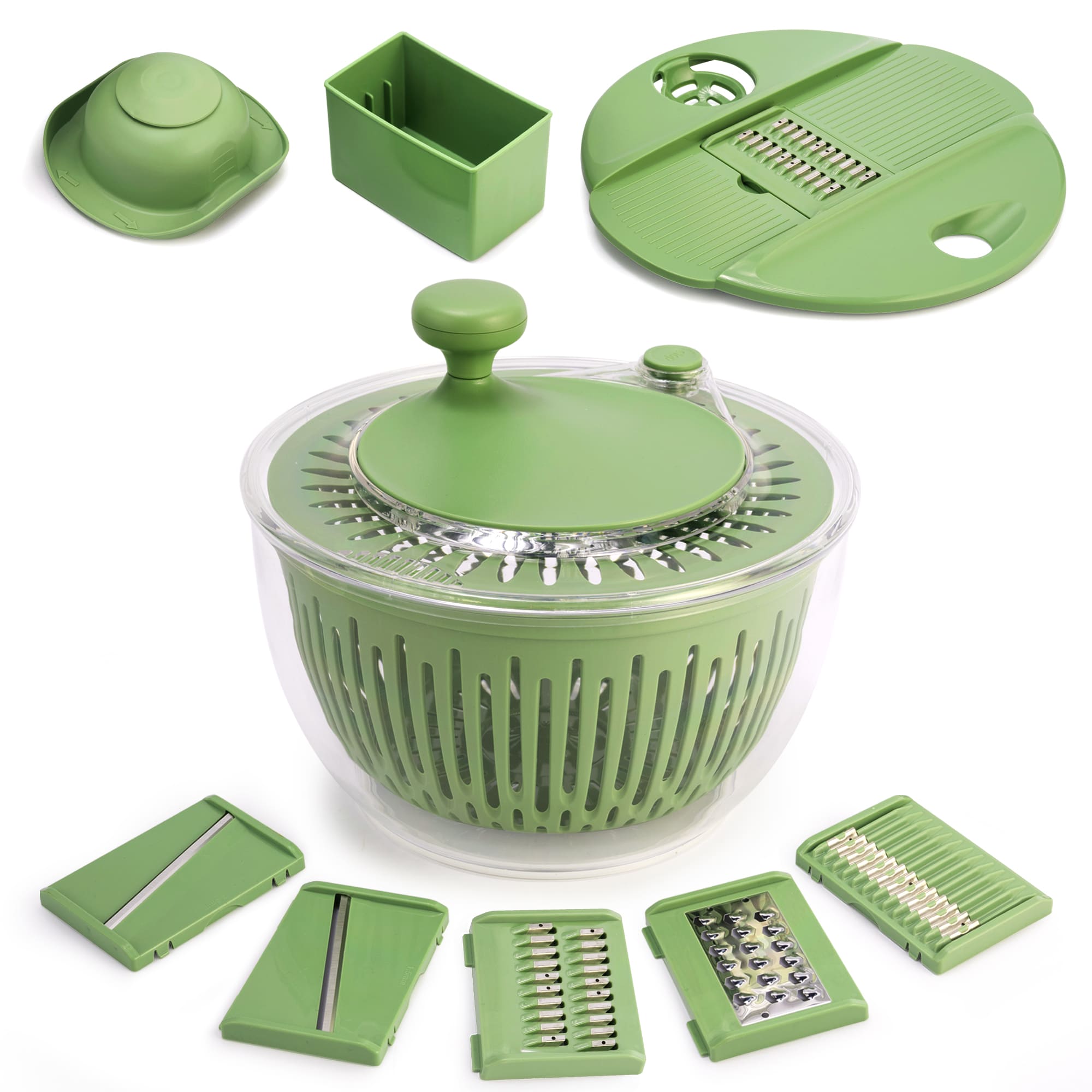 SUSTEAS Kitchen Salad Series  Essentials Bundle: Grater Machine A911 and Salad Spinner for home
