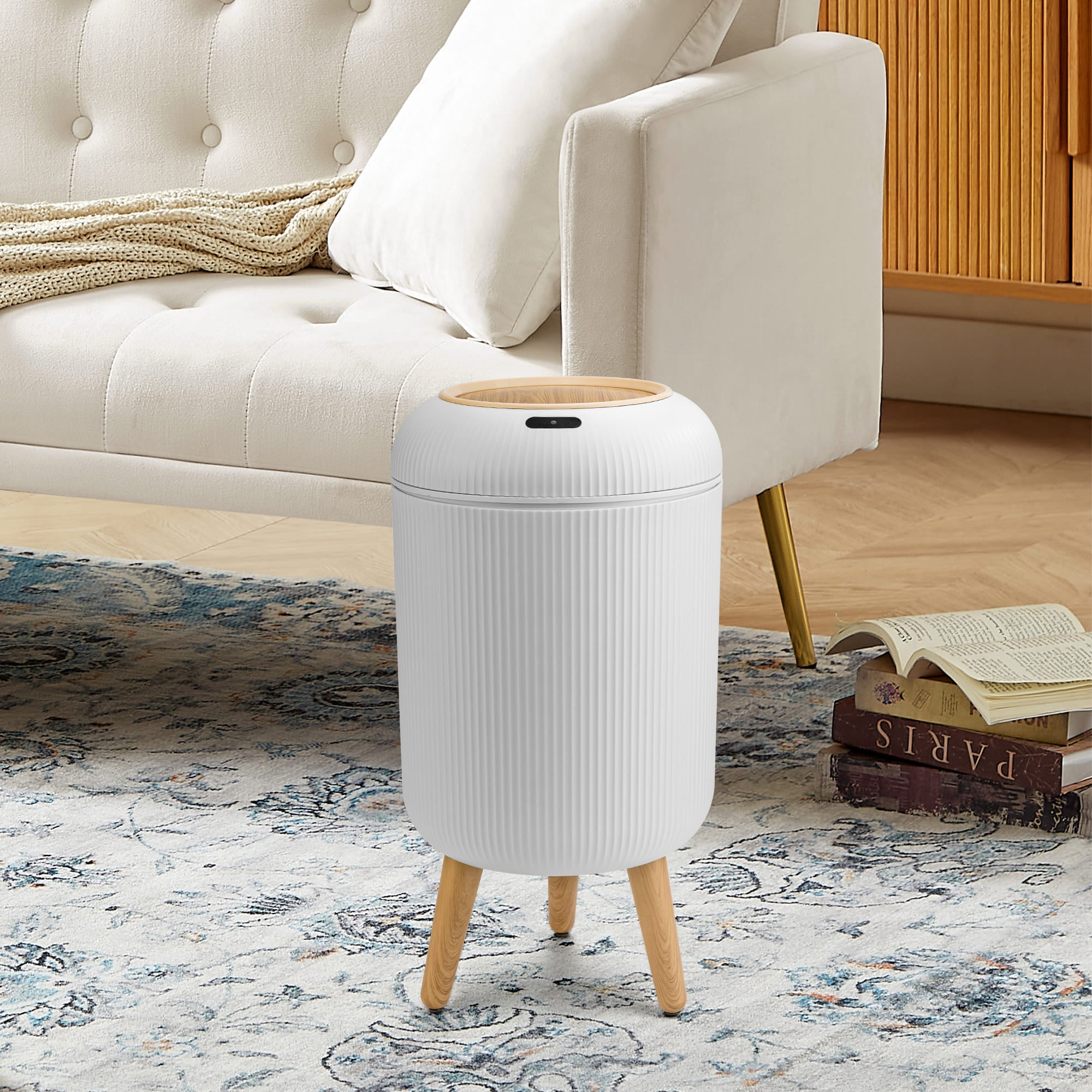 Motion Sensor Trash Can 10L for Bathroom, Touchless with Automatic Quiet Closing TG6110