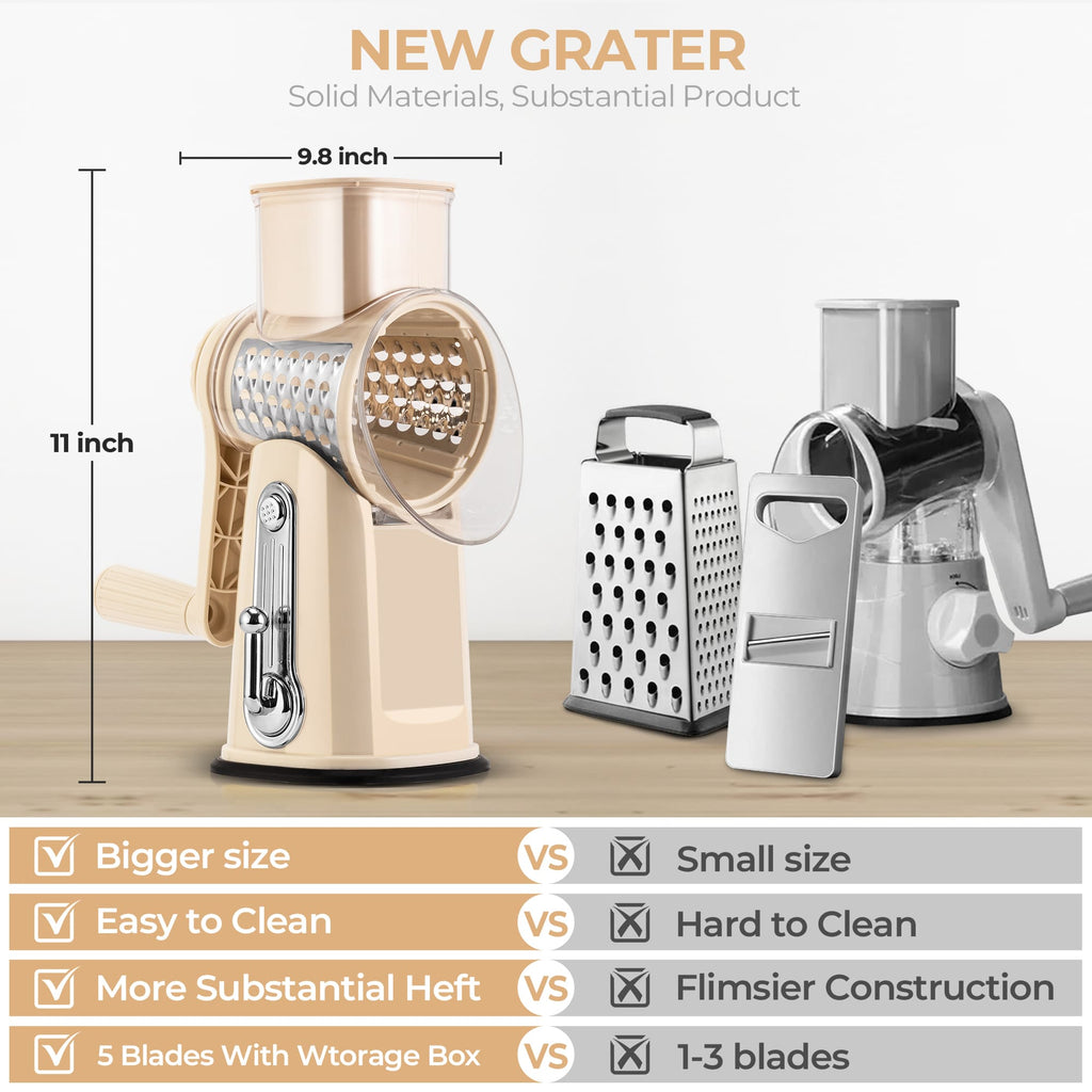 Rotary Cheese Grater and Cold Press Juicer Home Bundle LS-1070+MP802K