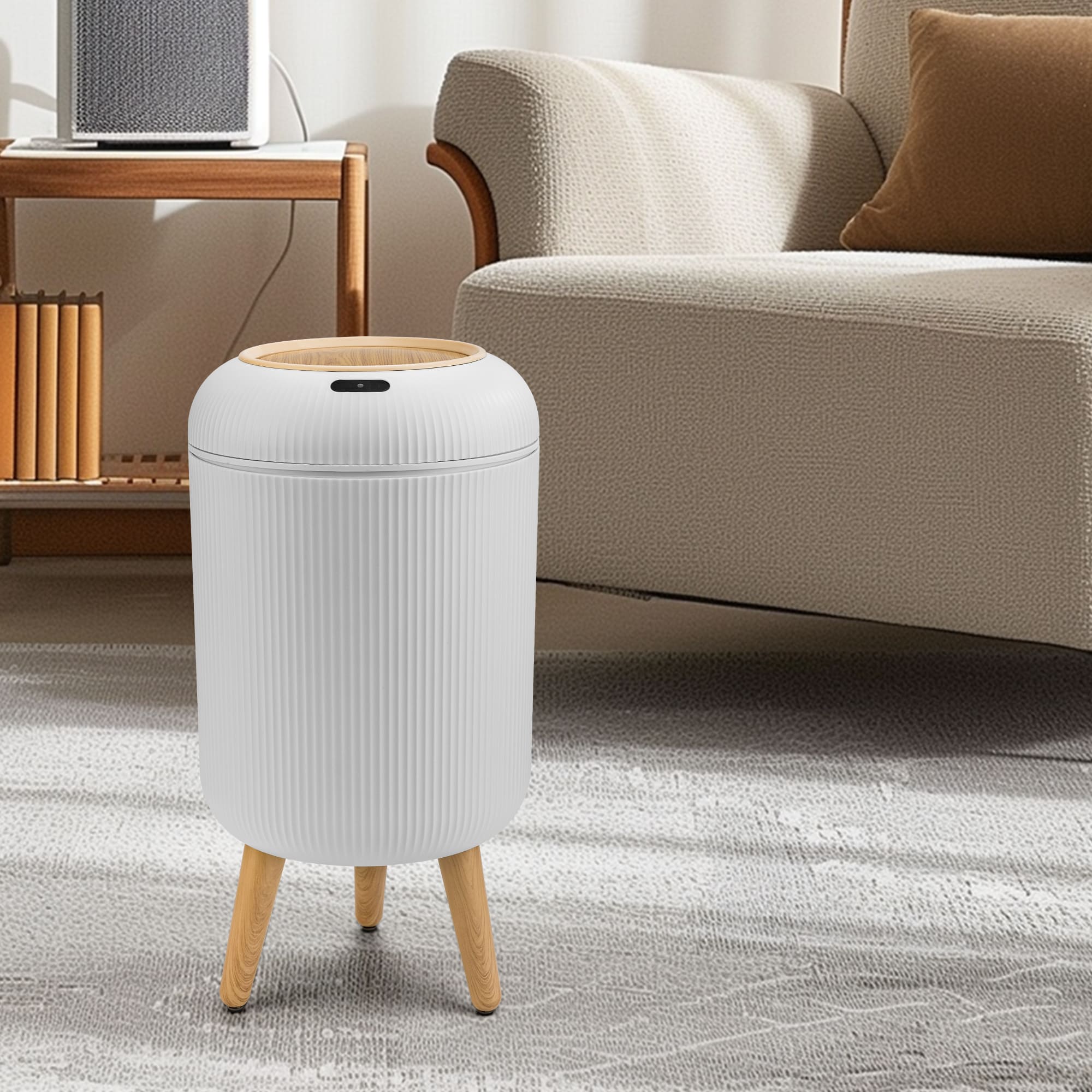 Motion Sensor Trash Can 10L for Bathroom, Touchless with Automatic Quiet Closing TG6110
