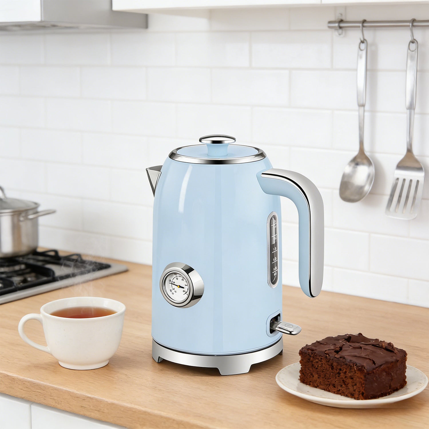 Electric Kettle Fast Boiling 1.7L Stainless Steel Auto Shut Off for Home KE1309BT
