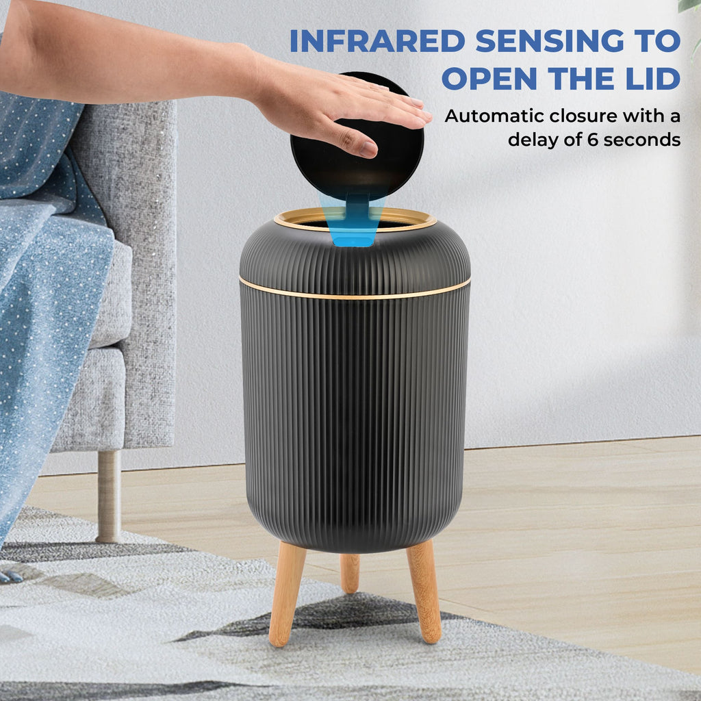 Motion Sensor Trash Can 10L for Bathroom, Touchless with Automatic Quiet Closing TG6110