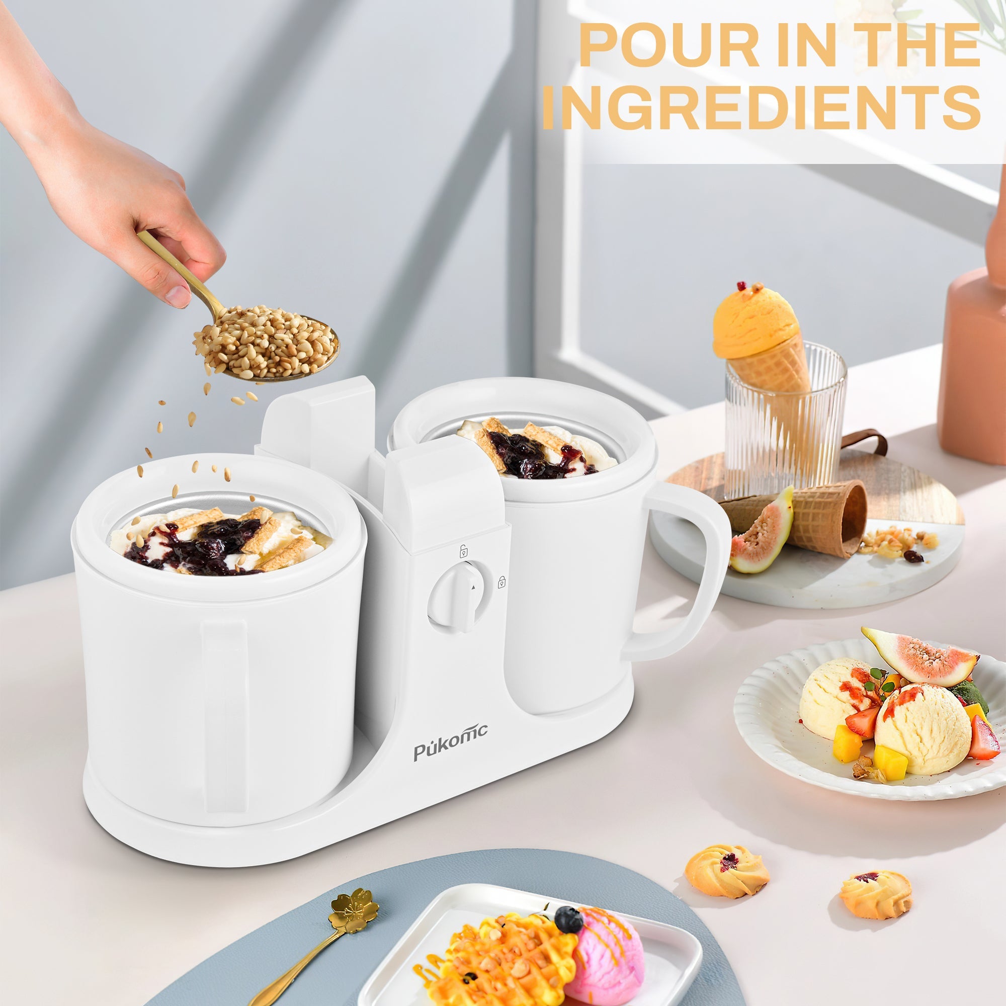 Ice Cream Maker Automatic with Timer for Home SU-591