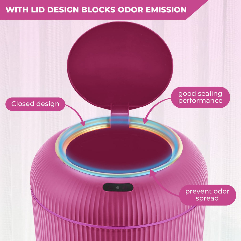 Motion Sensor Trash Can 10L for Bathroom, Touchless with Automatic Quiet Closing TG6110