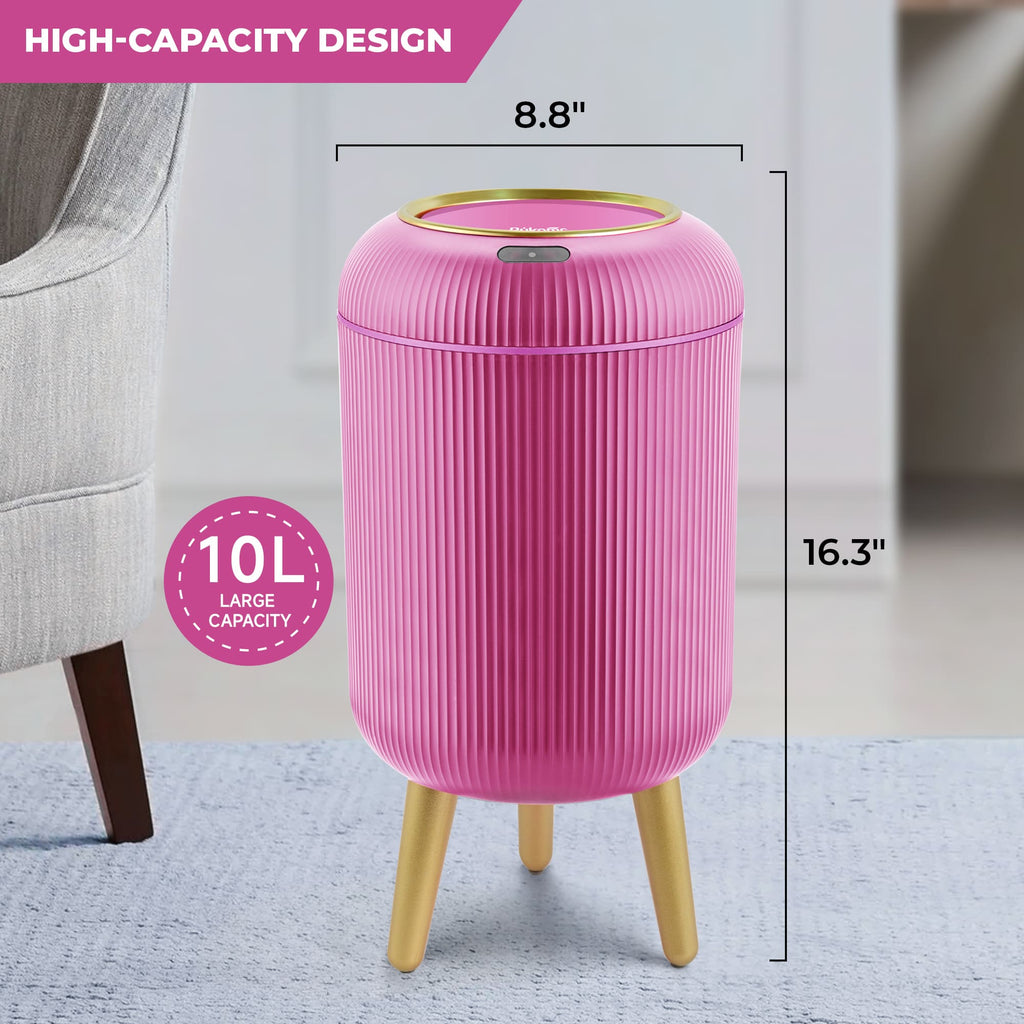 Motion Sensor Trash Can 10L for Bathroom, Touchless with Automatic Quiet Closing TG6110