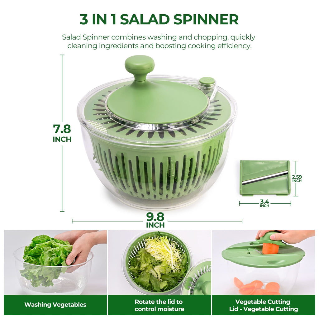 SUSTEAS Kitchen Salad Series  Essentials Bundle: Grater Machine A911 and Salad Spinner for home