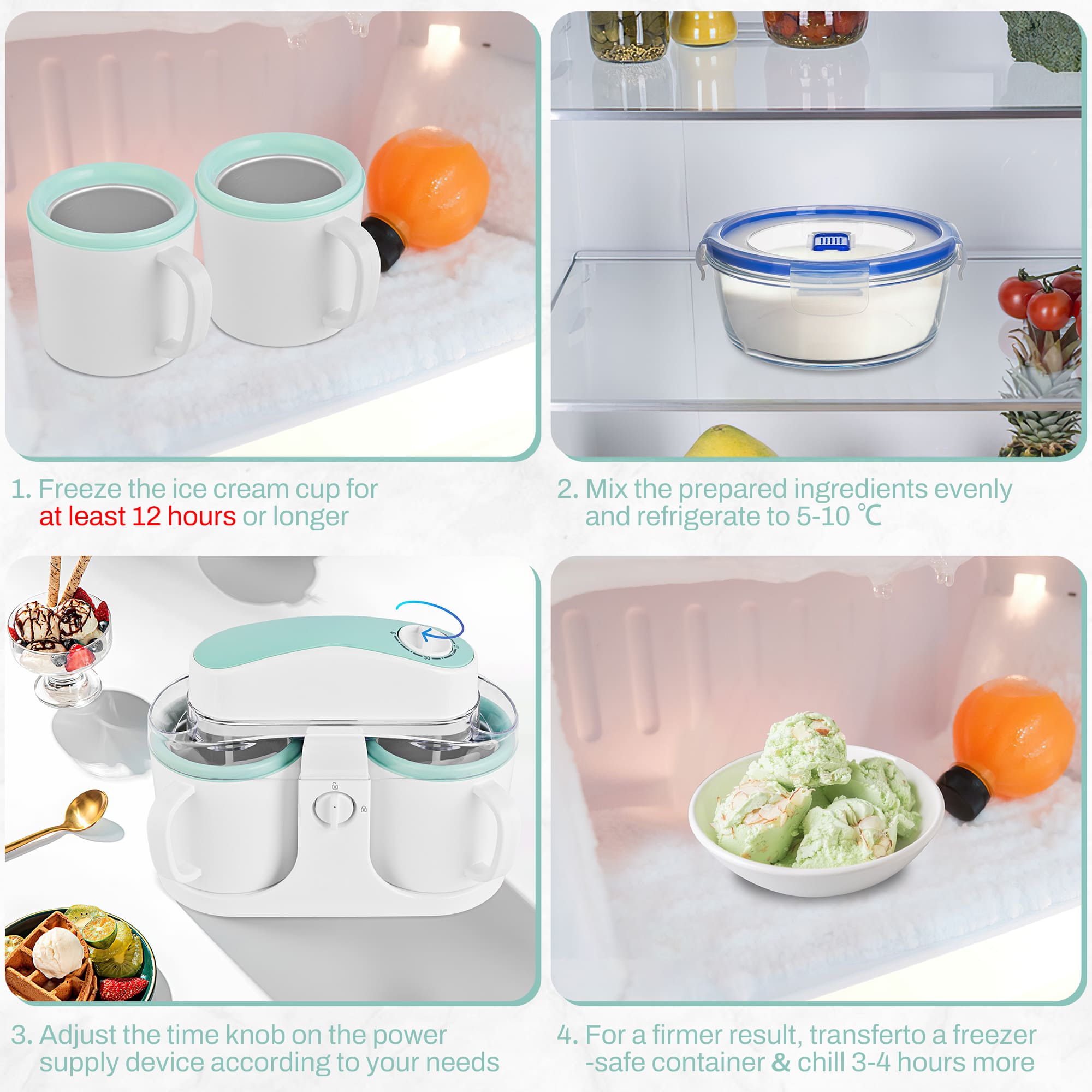 Ice Cream Maker Automatic with Timer for Home SU-591