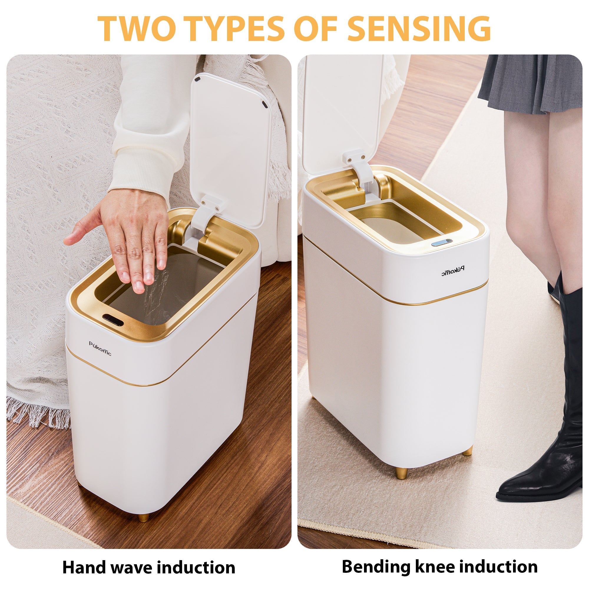 Motion Sensor Trash Can 9L Slim for Bathroom Narrow Spaces TG6190