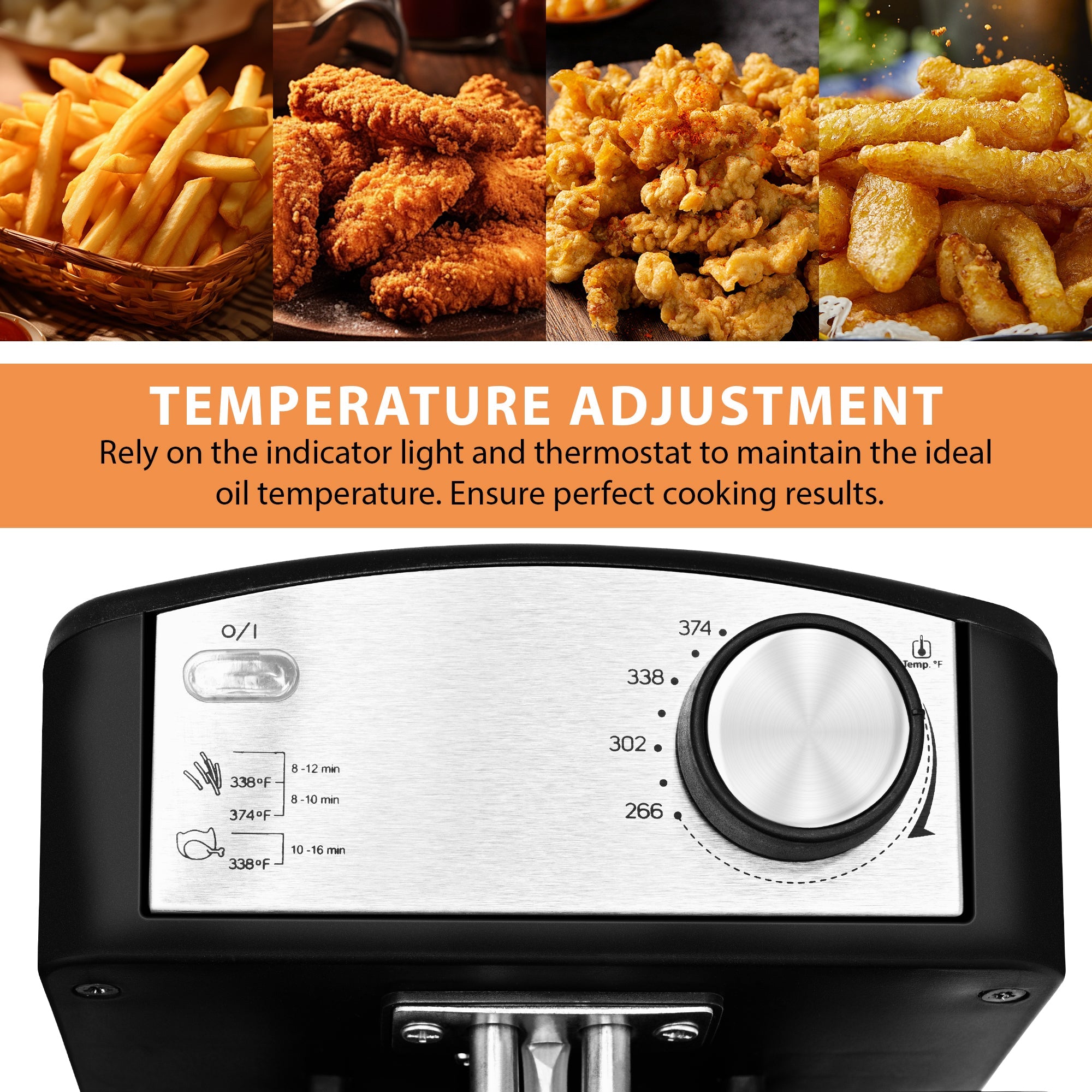 Electric Deep Fryer for Family 6L Dual Basket, Independent Temp Control 130DL