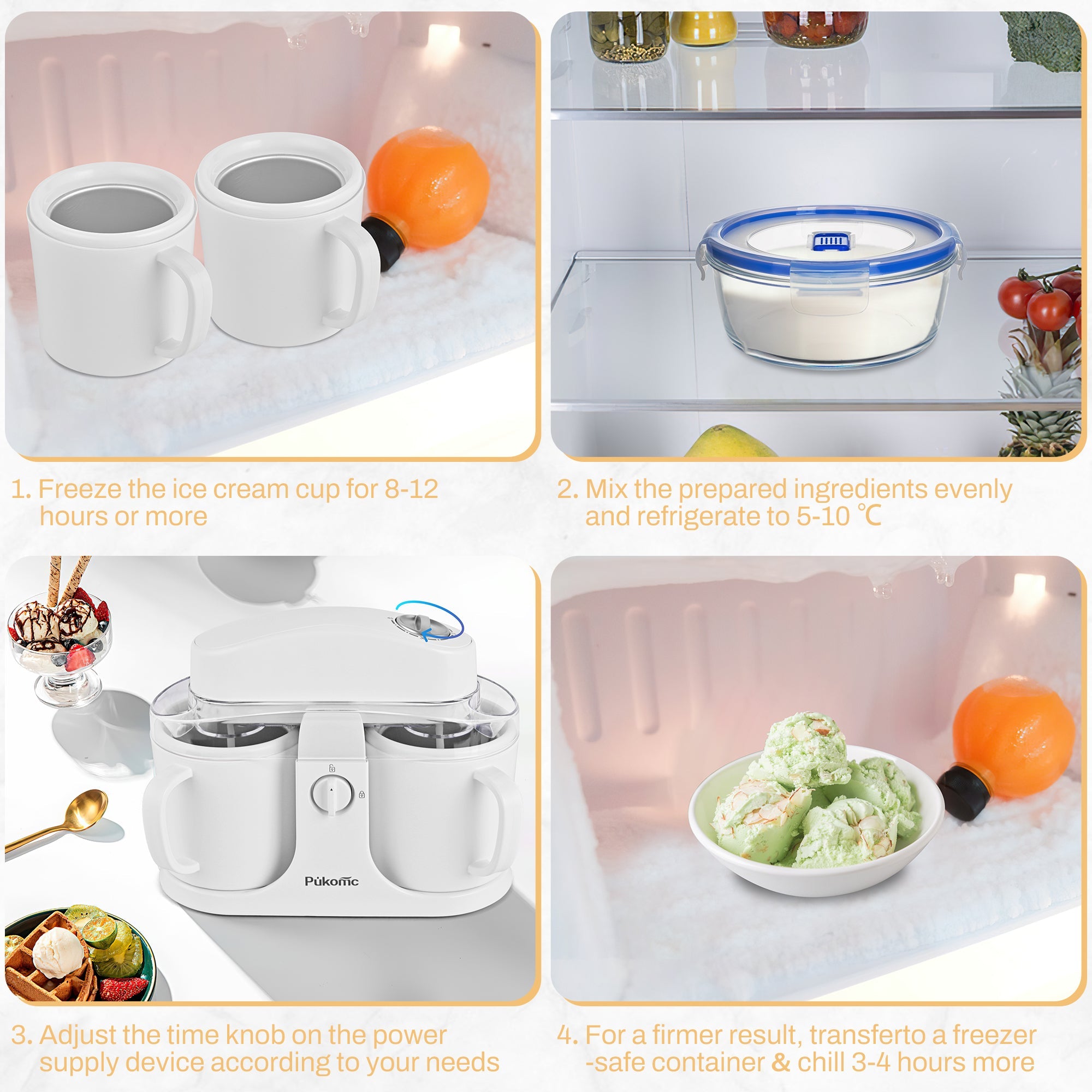 Ice Cream Maker Automatic with Timer for Home SU-591