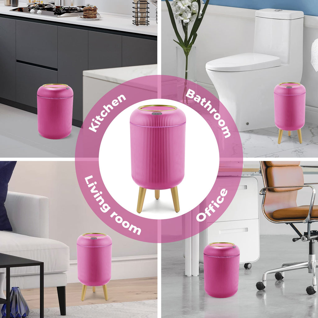 Motion Sensor Trash Can 10L for Bathroom, Touchless with Automatic Quiet Closing TG6110