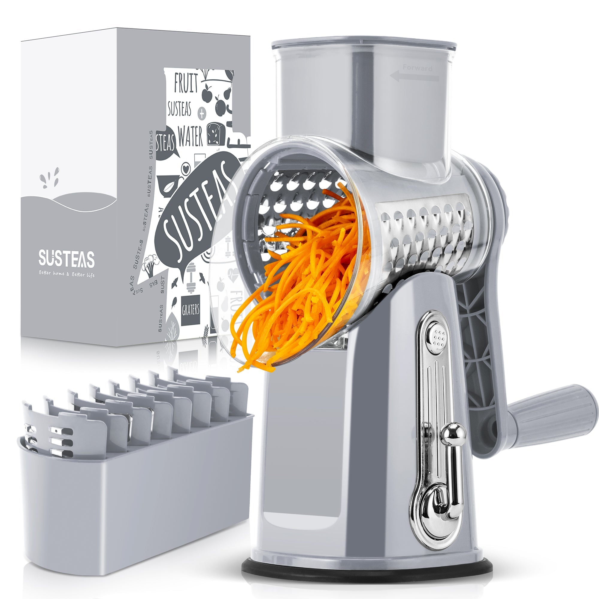 Rotary Cheese Grater 5 Blades Hand Crank Vegetable Slicer LS-1070