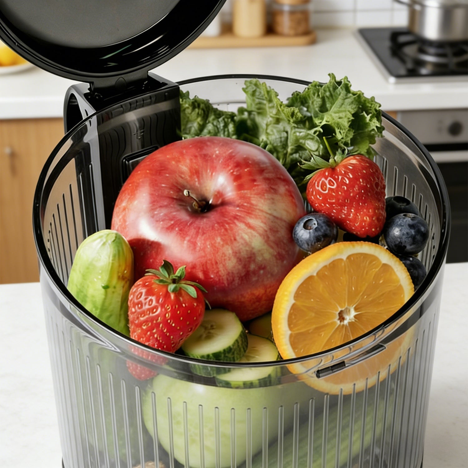 Cold Press Juicer 5.3 Inch Whole Fruit with One Button Operation 200W MP802K
