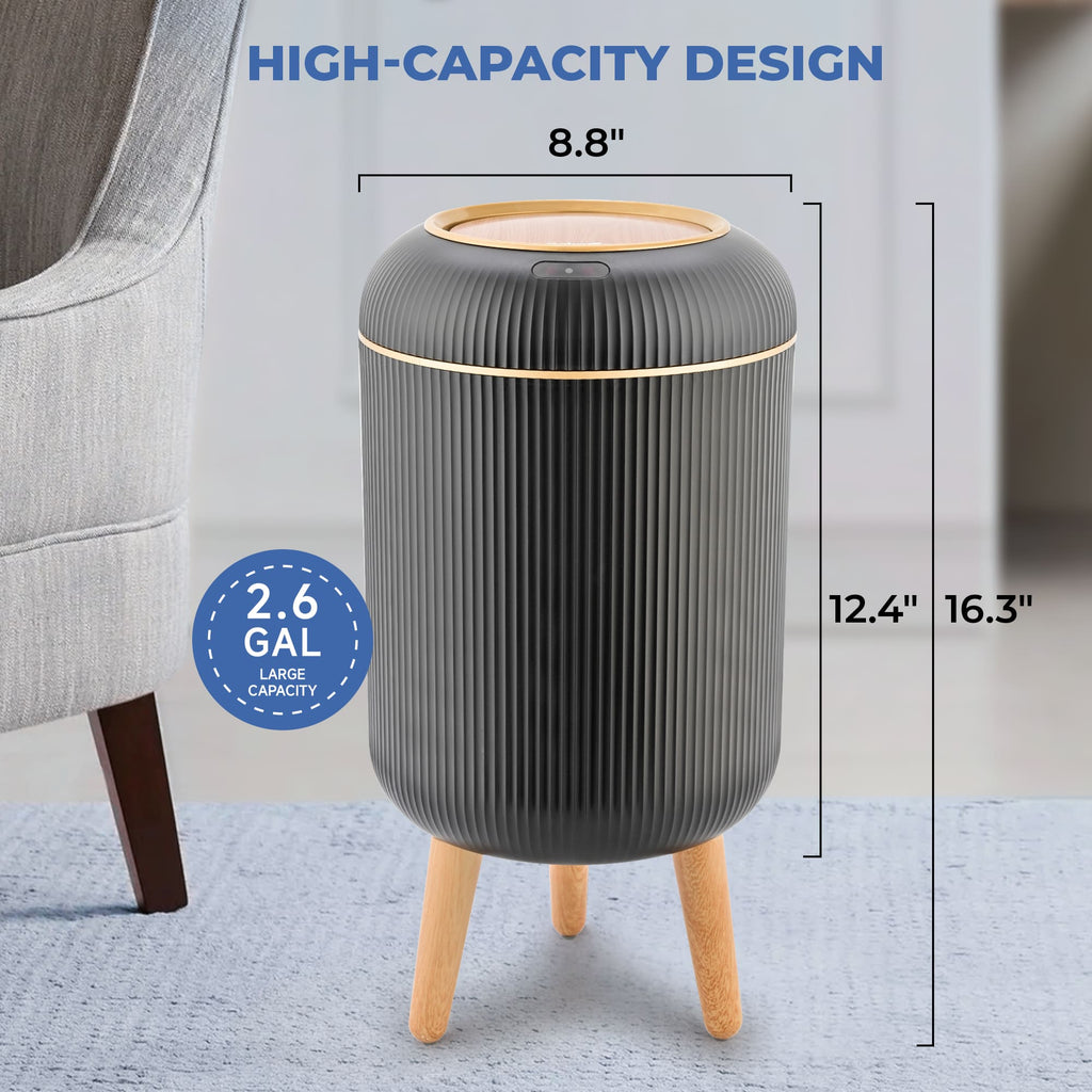 Motion Sensor Trash Can 10L for Bathroom, Touchless with Automatic Quiet Closing TG6110
