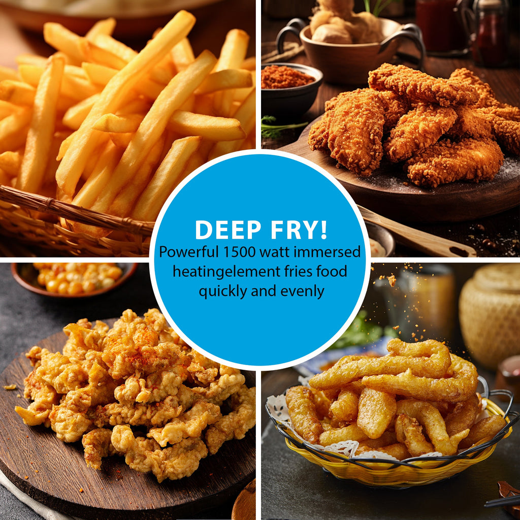 Electric Deep Fryer for Family 6L Dual Basket, Independent Temp Control 130DL