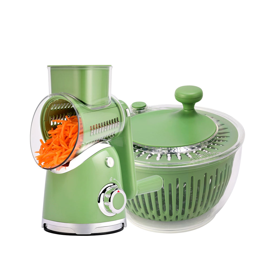 SUSTEAS Kitchen Salad Series  Essentials Bundle: Grater Machine A911 and Salad Spinner for home