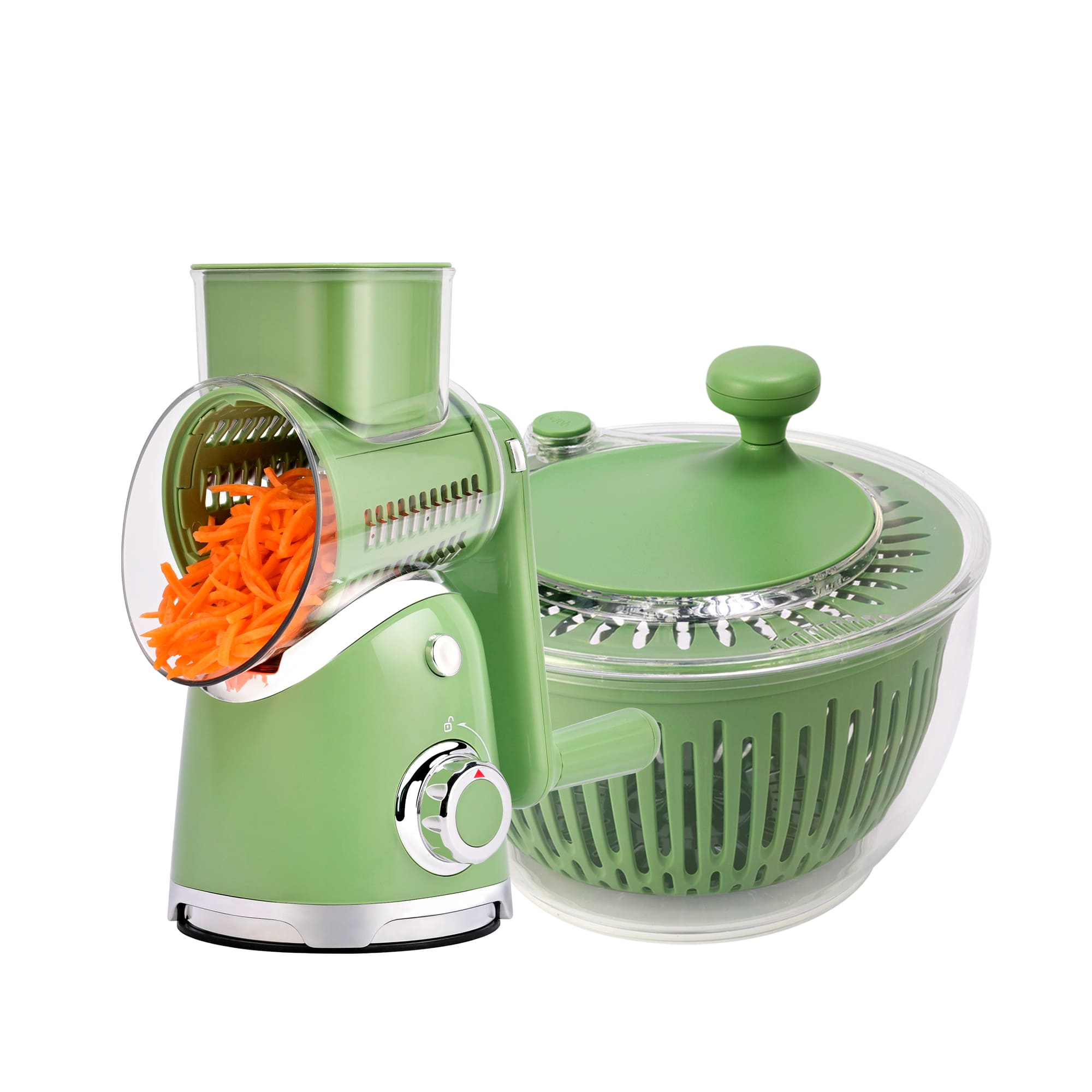 SUSTEAS Kitchen Salad Series  Essentials Bundle: Grater Machine A911 and Salad Spinner for home