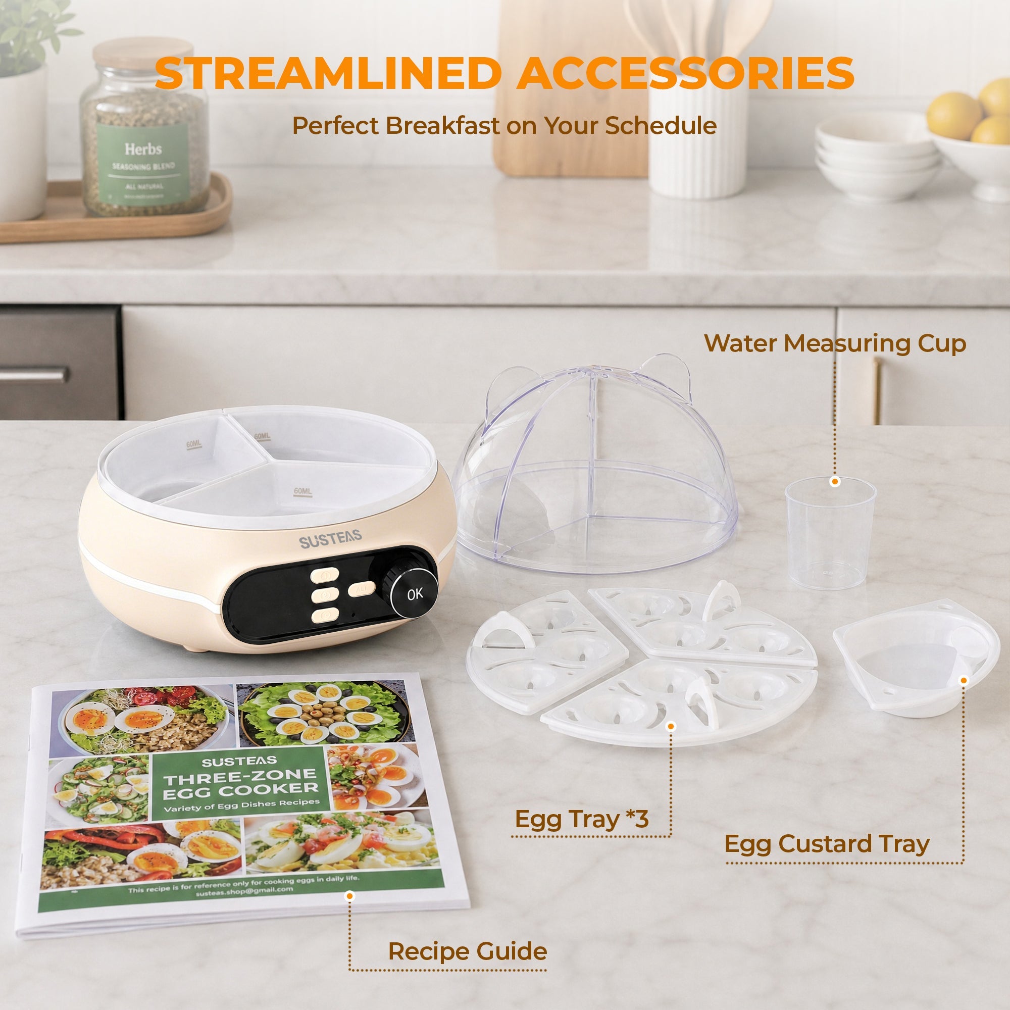 Rapid Egg Cooker 9 Eggs Capacity, Soft, Medium, Hard Boiled Egg Cooker ZD7000