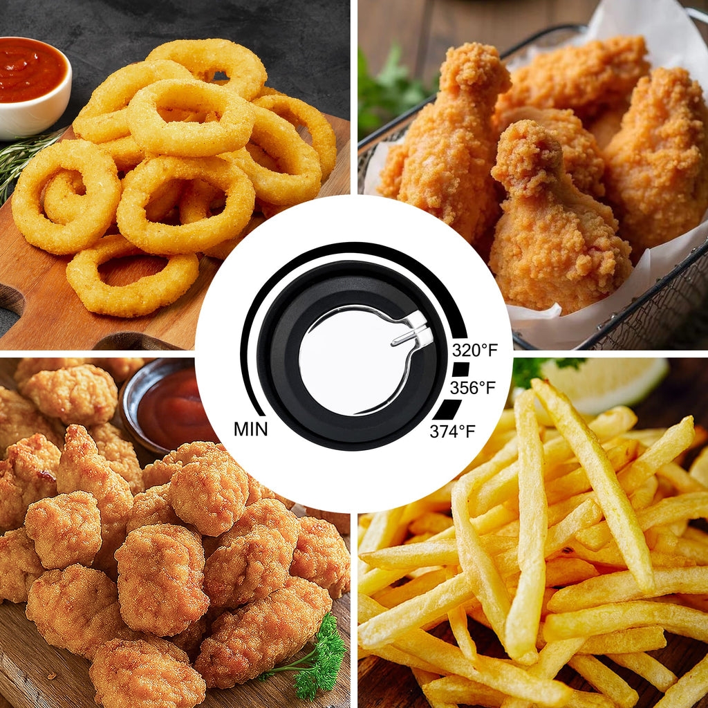 Electric Deep Fryer Adjustable Temp Compact for Small Kitchen 2.5L/1.5L/3L/6L