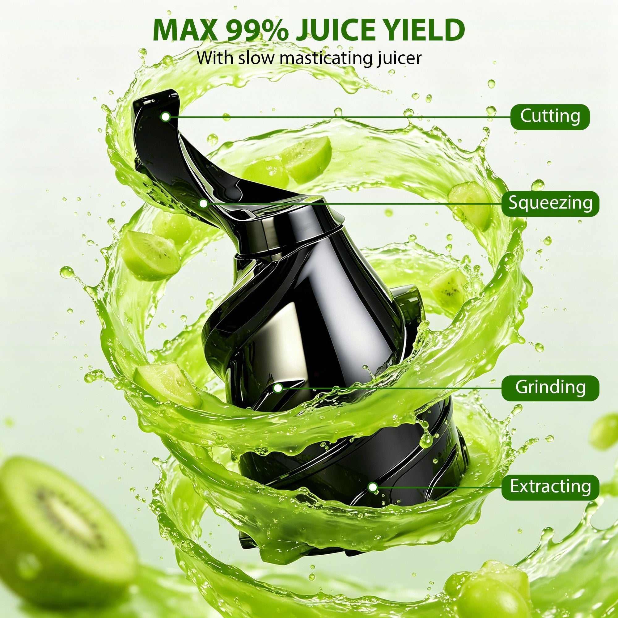 Cold Press Juicer Slow Masticating for Orange Fruits Vegetables, 5.3 inch feed chute 802S