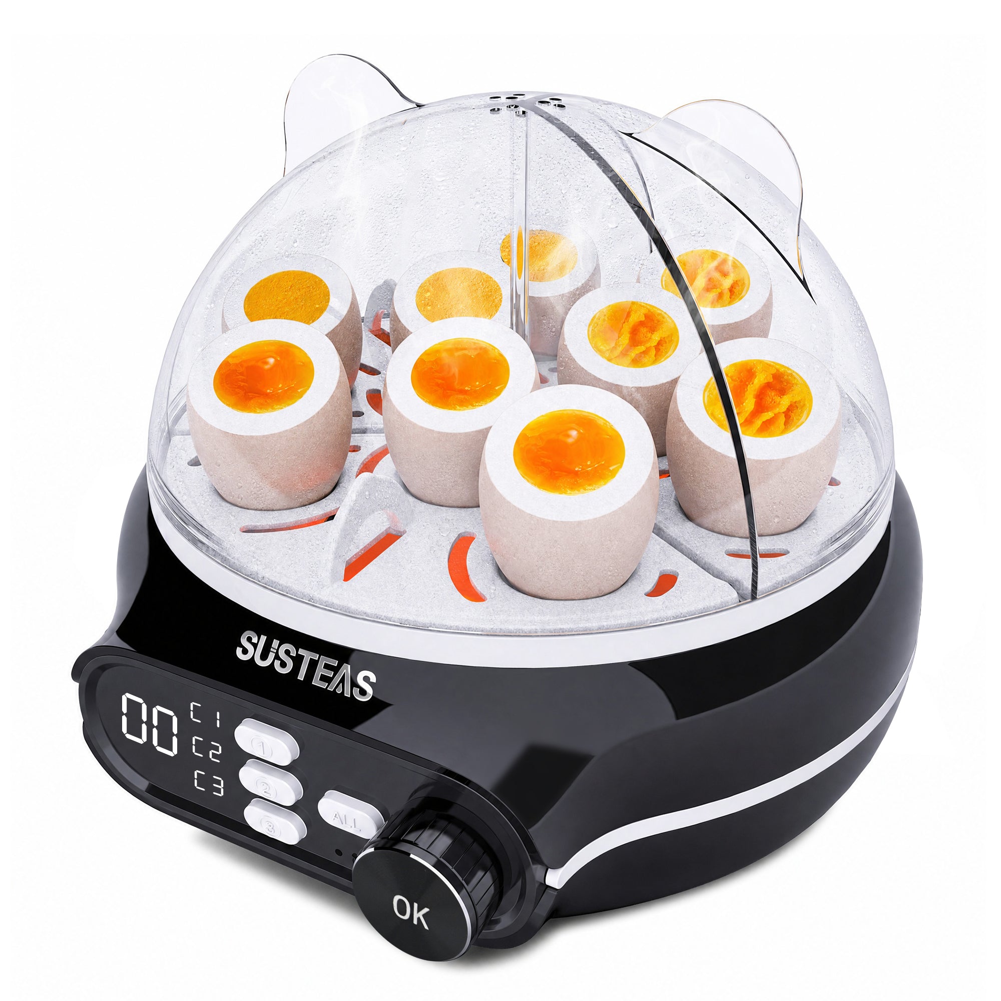 Rapid Egg Cooker 9 Eggs Capacity, Soft, Medium, Hard Boiled Egg Cooker ZD7000