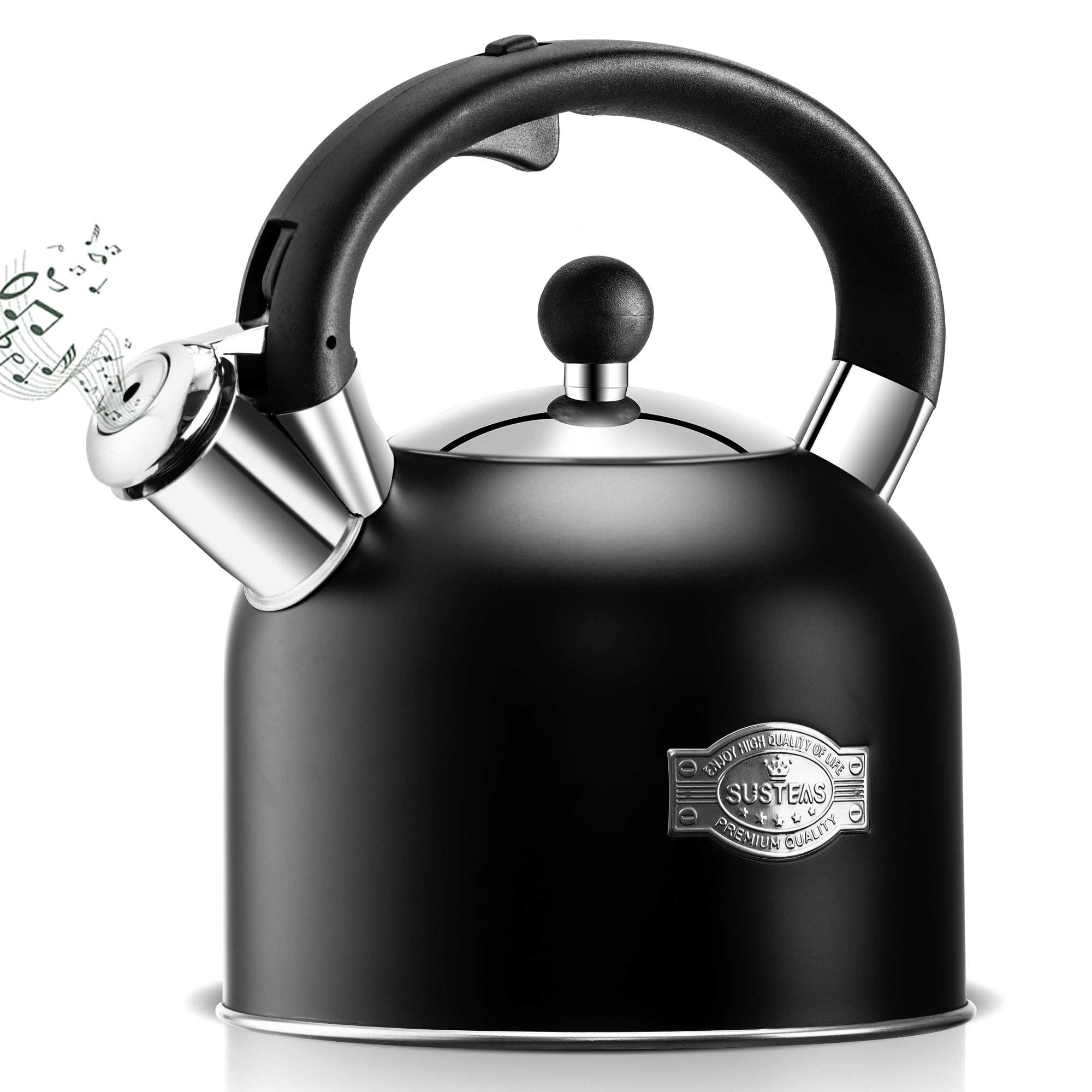 Stovetop Whistling Tea Kettle Stainless Fast Heating Gas Induction Fast Heating 3.17QT