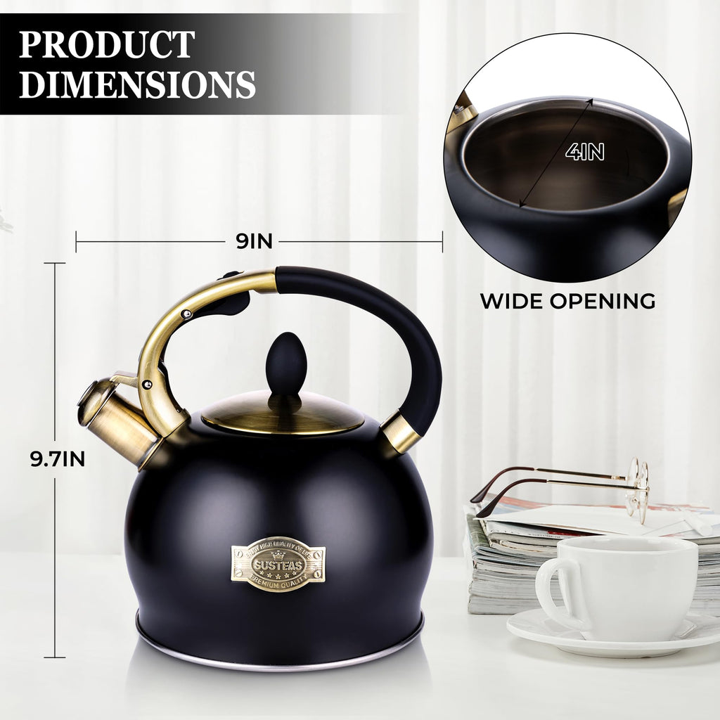 Stovetop Whistling Tea Kettle for Gas & Induction 2.64QT