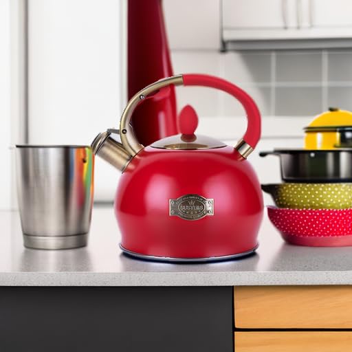 Stovetop Whistling Tea Kettle for Gas & Induction 2.64QT