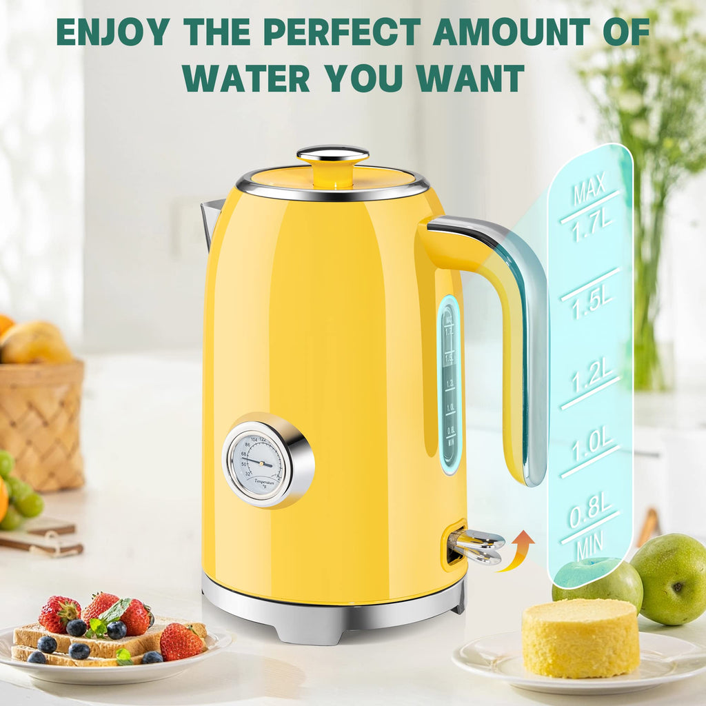 Electric Kettle Fast Boiling 1.7L Stainless Steel Auto Shut Off for Home KE1309BT
