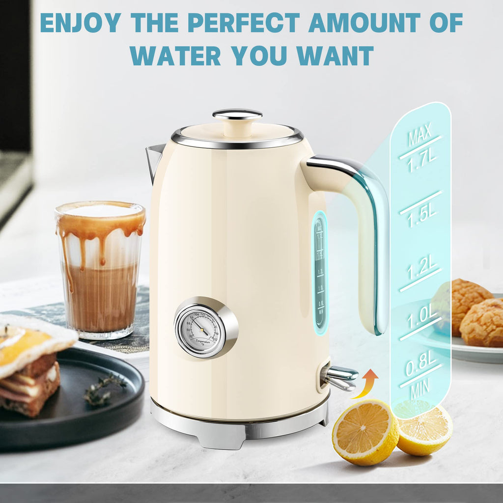 Electric Kettle Fast Boiling 1.7L Stainless Steel Auto Shut Off for Home KE1309BT