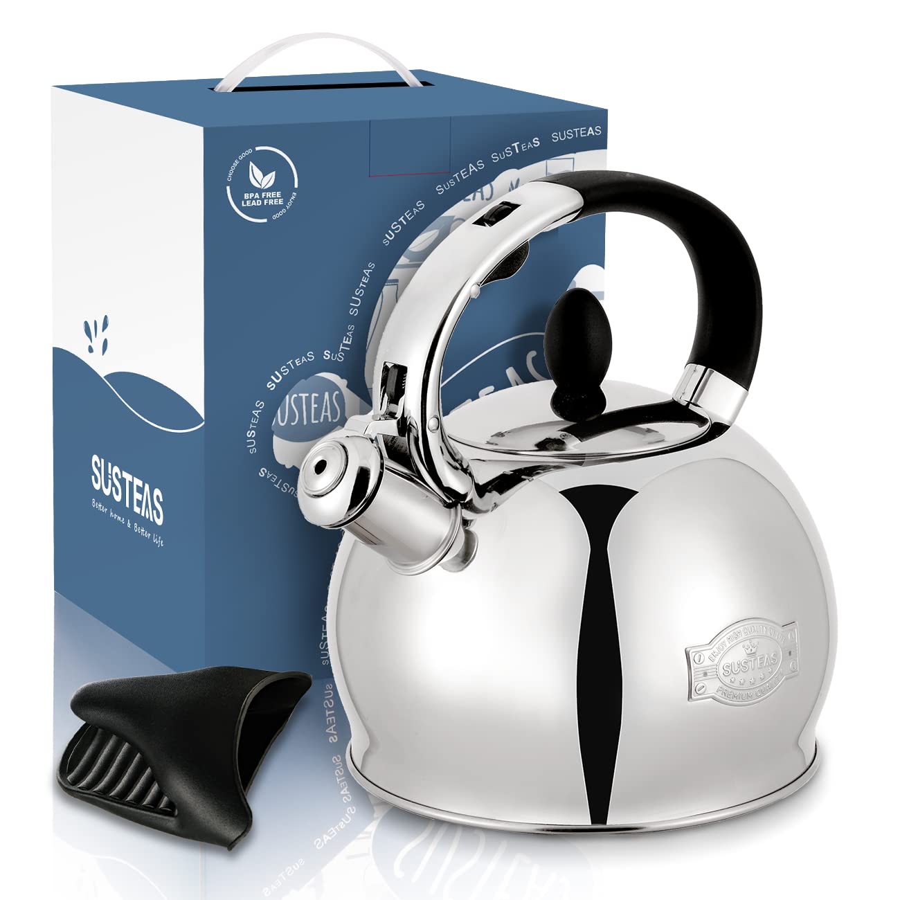 Stovetop Whistling Tea Kettle for Gas & Induction 2.64QT