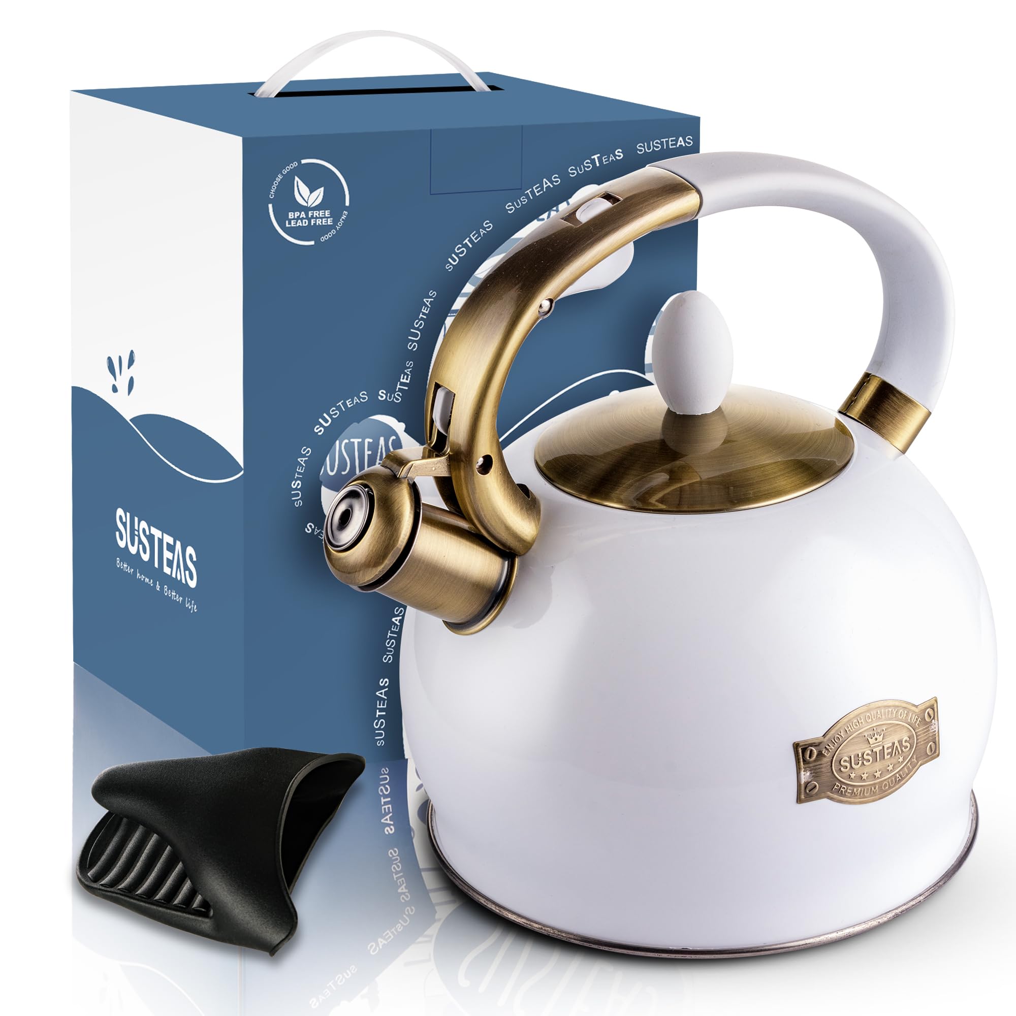 Stovetop Whistling Tea Kettle for Gas & Induction 2.64QT