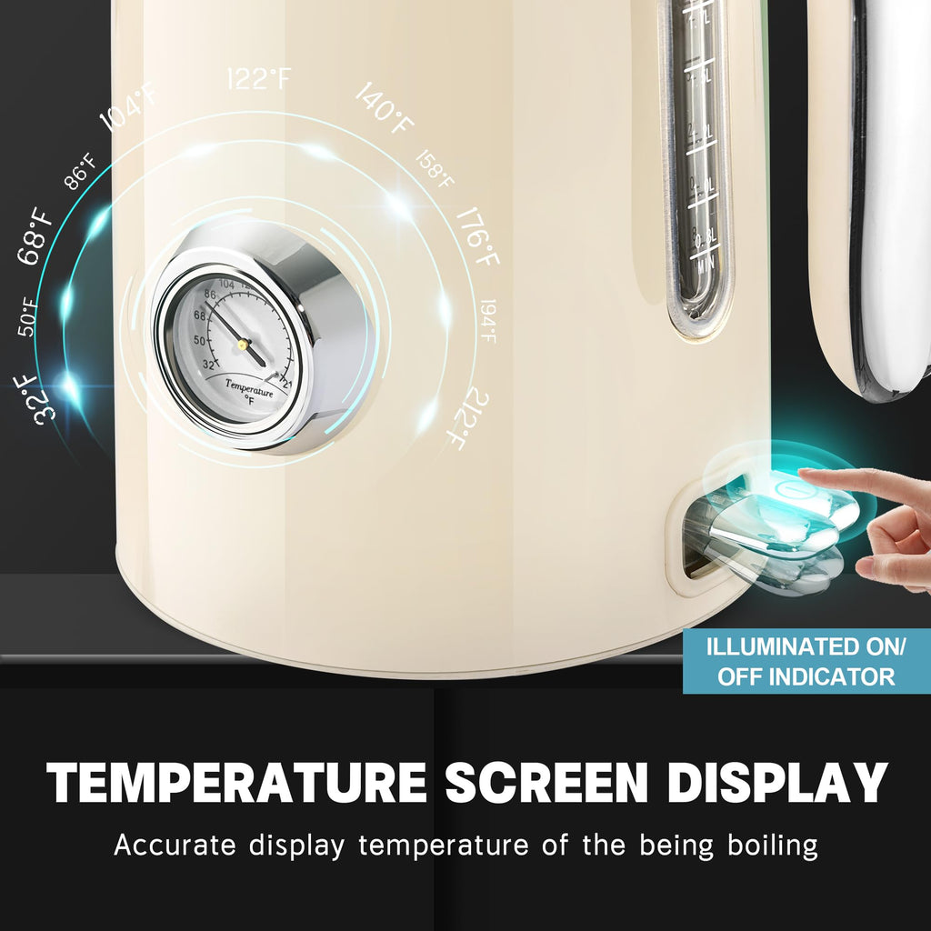 Electric Kettle Fast Boiling 1.7L Stainless Steel Auto Shut Off for Home KE1309BT