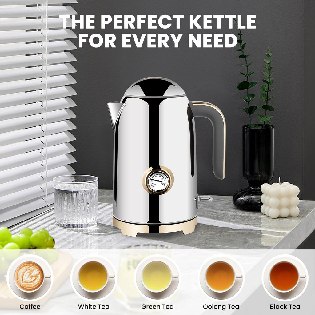 Electric Kettle Fast Boiling 1.7L Stainless Steel Auto Shut Off for Home KE1309BT